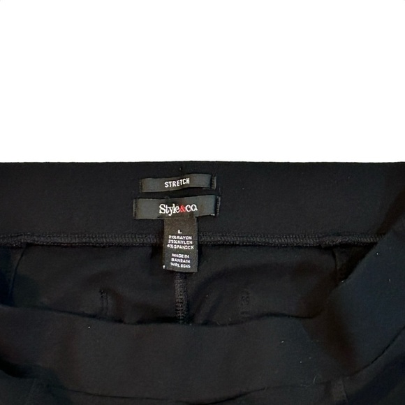 MACY'S STYLE & CO. Pants Pull on Stretchy Wide leg Black Size Large Like new - Picture 6 of 9